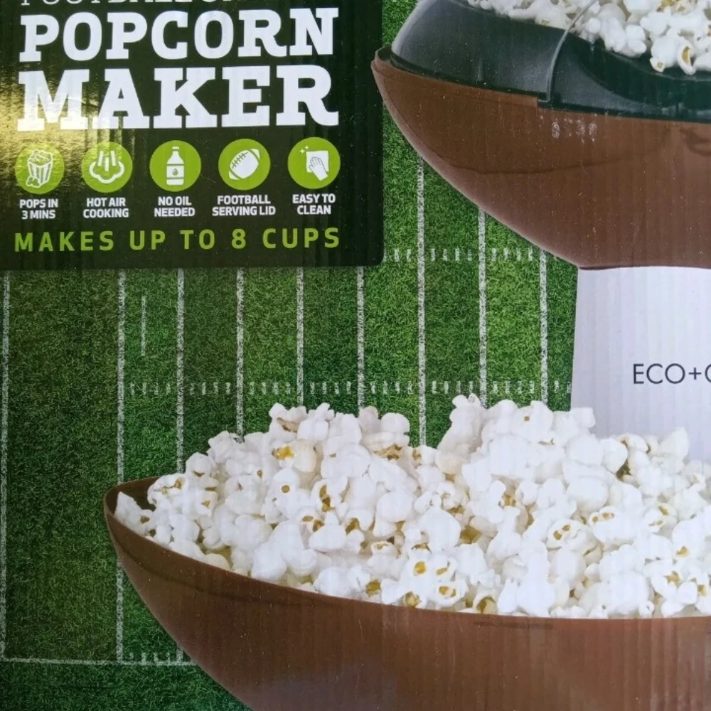 ECO+CHEF Football Shaped Popcorn Maker with Built-in Bowl - Picture 7 of 9
